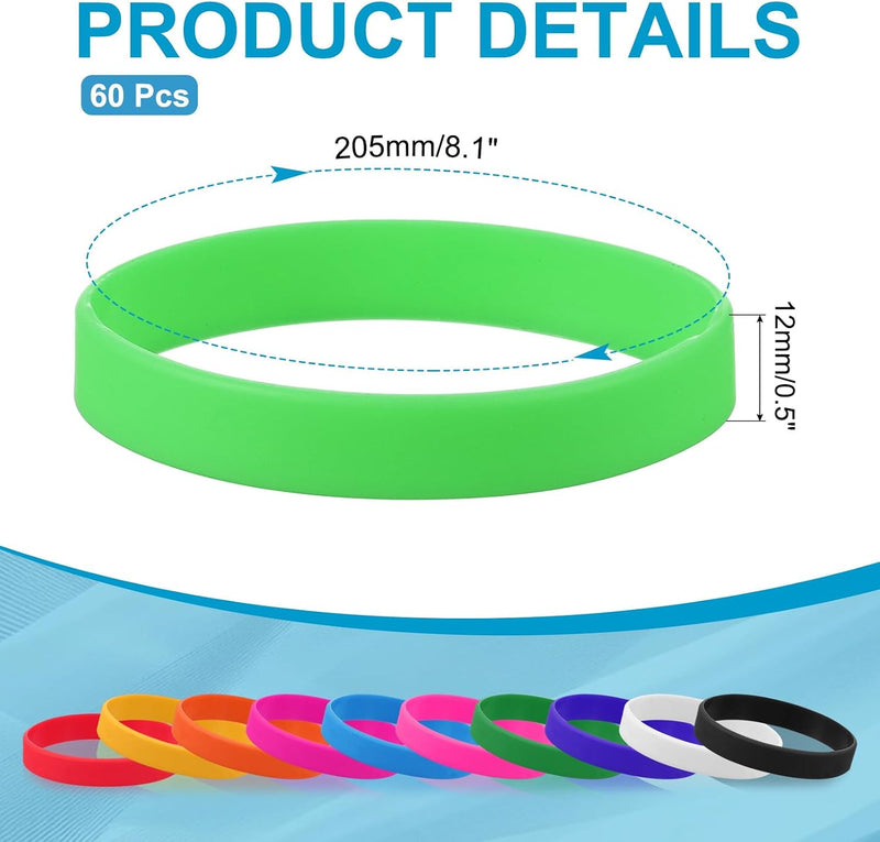 Chargez l'image dans la visionneuse de la galerie, Siliconen sport polsbandjes 205x12 mm (60 stuks) - Elastische rubberen armbanden - Event &amp; sportpolsbandjes
