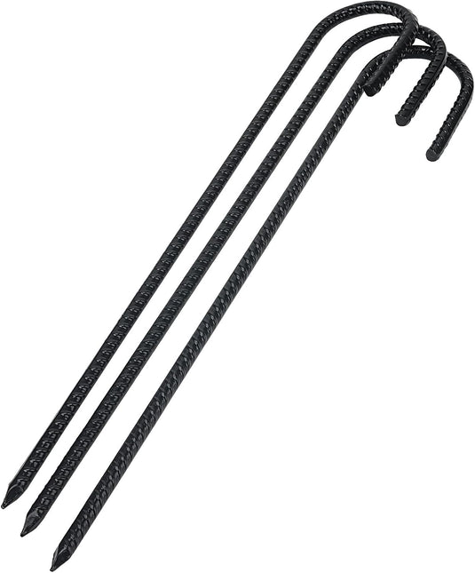 Grondankers 10 stuks 40 cm met J-haak van staal – trampoline haringen – stormankers