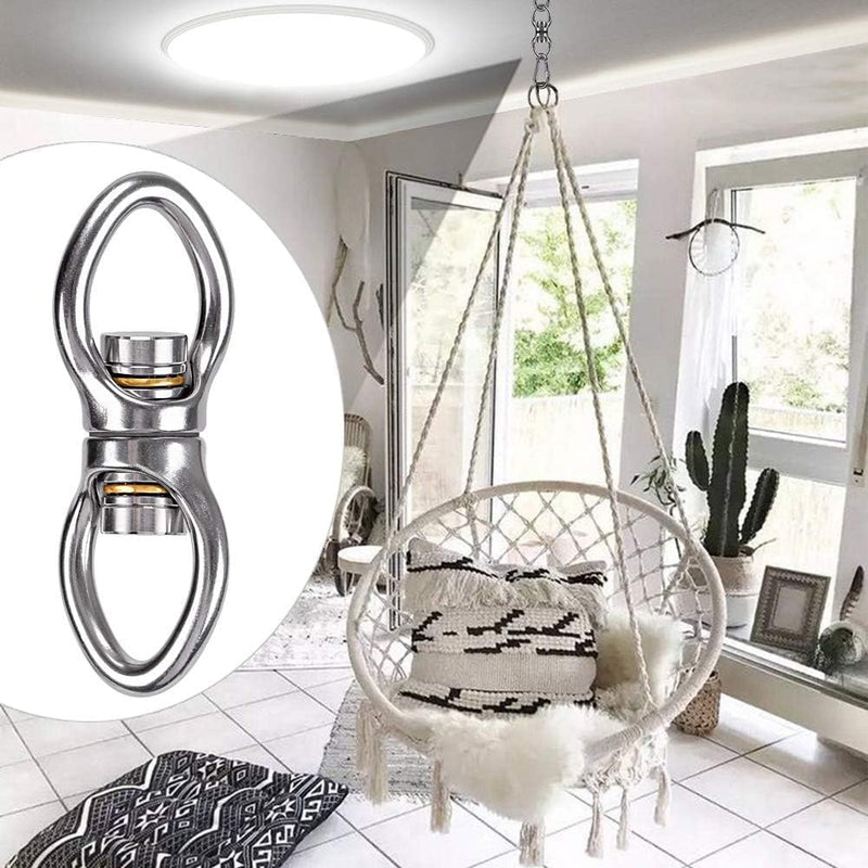 Laden Sie das Bild in Galerie -Viewer, Schommelwartel 360° draaibaar – rvs ophangbeugel met lager voor hangstoel, yogaschommel, klimtouw en hangmat

