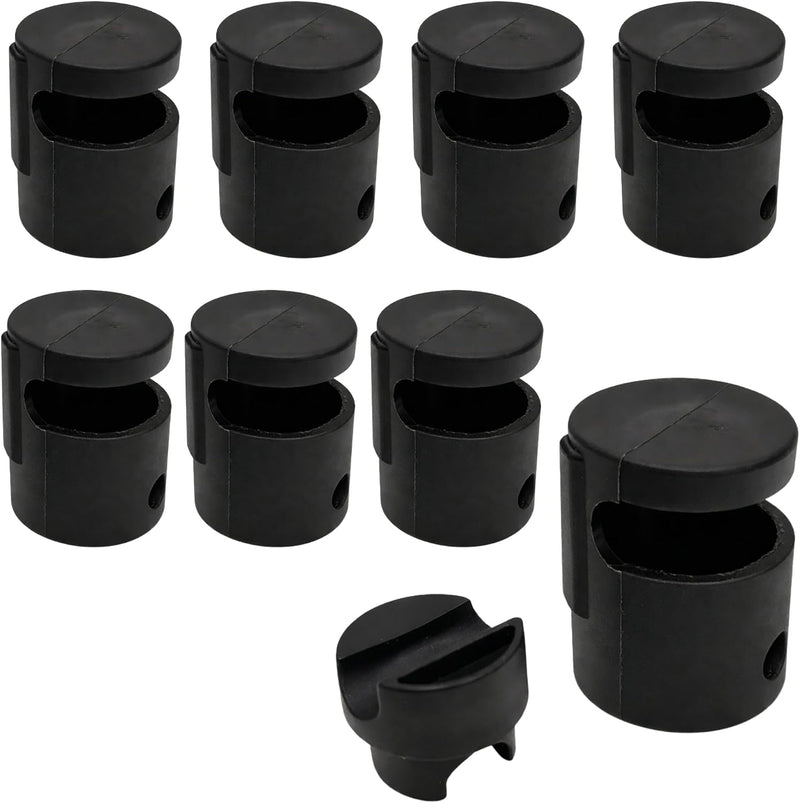 Laden Sie das Bild in Galerie -Viewer, Trampoline paaldoppen 8 stuks voor palen tot 25 mm zwart – eindkappen – trampoline accessoires
