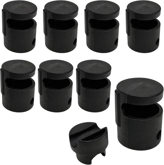 Trampoline paaldoppen 8 stuks voor palen tot 25 mm zwart – eindkappen – trampoline accessoires