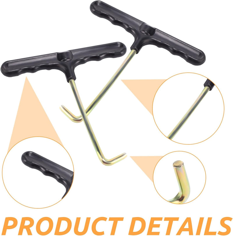 Laden Sie das Bild in Galerie -Viewer, Trampoline veertrekkers 2 stuks met antislip handschoenen – T-haak veerspanner – trampoline gereedschap
