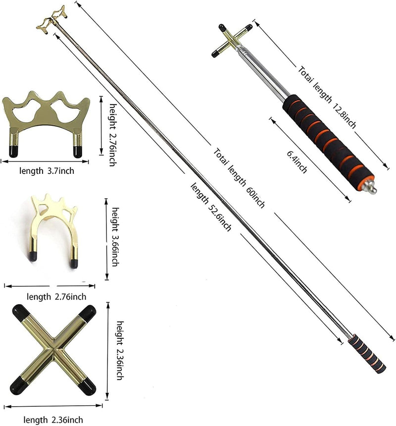 Chargez l'image dans la visionneuse de la galerie, Uitschuifbare biljartkeu brug 35-150 cm – met 3 messing brugkoppen voor pool en snooker
