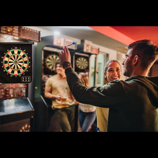 Dwustronna magnetyczna tarcza do darta z 6 bezpiecznymi rzutkami i 2 haczykami do zawieszenia – magnetyczny dart – gra zręcznościowa