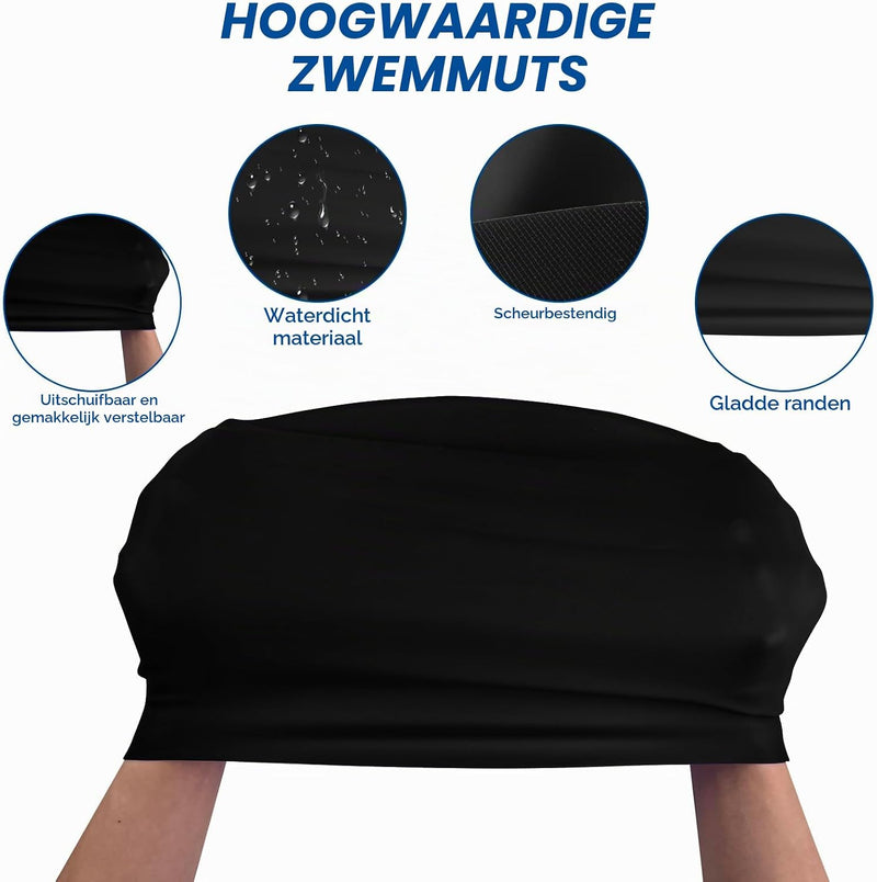 Załaduj obraz w przeglądarce galerii, Silikonowy czepek pływacki dla kobiet, bardzo duży, 29,5 x 29,7 cm, do długich i gęstych włosów – czepek kąpielowy – akcesoria do pływania
