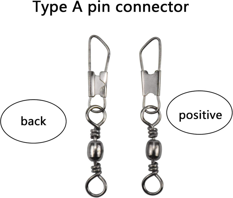 Load image into Gallery viewer, Visserij vat Swivel met Veiligheid Snap Interlock Snaps Hoge Sterkte Tackle, Vissen Swivel Snaps Kit Solid Barrel Swivel met Safty Snap Connector Vismaat 6 # 8 # 10 # 12 # 14 # (100)
