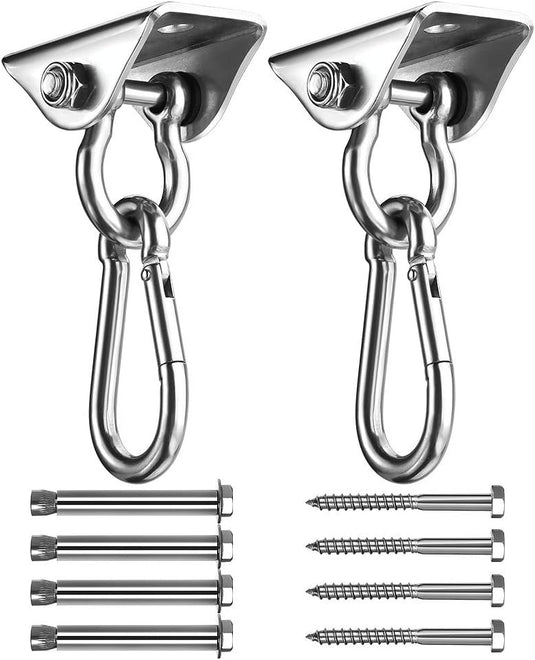 Schommelhaken 2 stuks 360° draaibaar van roestvrij staal tot 400 kg – ophanghaken – schommel accessoires