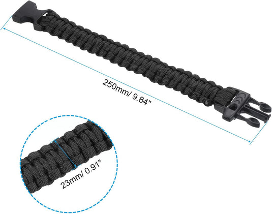 Bracelet de survie en paracorde, 25 cm, tressé, avec boucle – bracelet outdoor – accessoires de camping