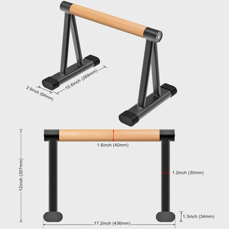Laden Sie das Bild in Galerie -Viewer, Hoge parallettes 24 cm met antislip en gevoerde handgrepen tot 300 kg – push-up bars – calisthenics
