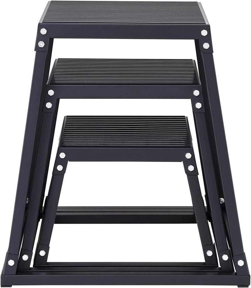 Załaduj obraz do przeglądarki galerii, Plyo box set 3 stuks 30 46 en 61 cm van staal tot 227 kg – jump box – plyometrische training
