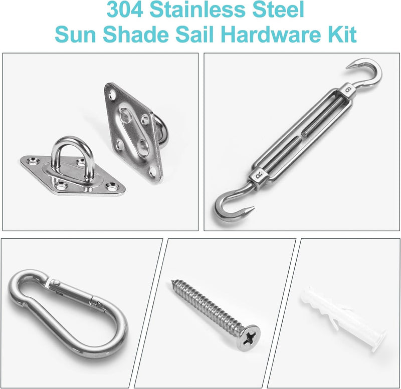 Laad afbeelding in Galerijviewer, Luifel Bevestigingsset, Luifel Accessoires Montage voor Vierhoekige Driehoekige Zonnezeilen Roestvrij Staal, M6 Zonnezeil Bevestigingsset, Hardware Kit voor Driehoek en Vierkant, Rechthoekig

