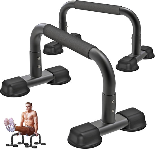 Hoge parallettes 24 cm met antislip en gevoerde handgrepen tot 300 kg – push-up bars – calisthenics