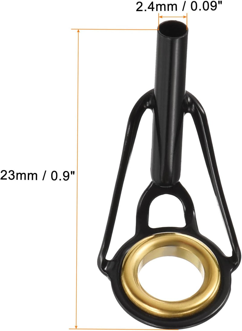 Laad afbeelding in Galerijviewer, Hengel topogen 3 stuks 1 mm van roestvrij staal zwart-goud – hengeltop reparatieset – visaccessoires
