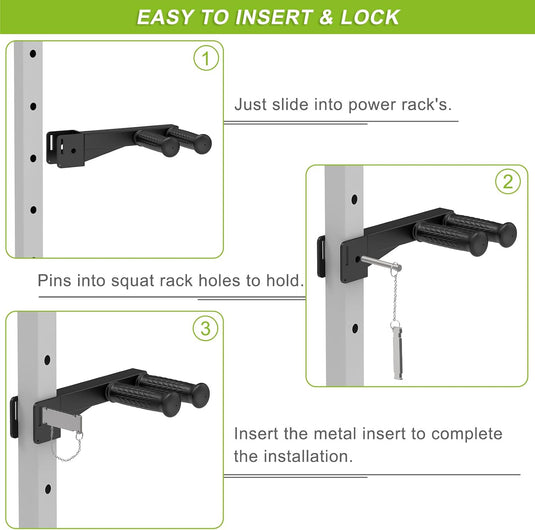 Dip Bar Attachment voor 5 x 5 cm Power Rack, antislip brede en smalle handgrepen, 226 kg capaciteit, squat rack bevestiging voor dips, inverted rows, push-ups