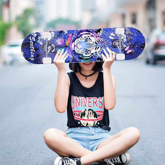 Compleet skateboard 78,7 x 20,3 cm met 7-laags esdoorn deck en ABEC-7 lagers – beginners skateboard