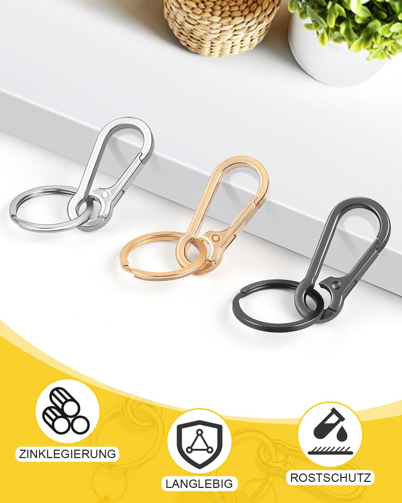 Chargez l'image dans la visionneuse de la galerie, Karabiner Sleutelhangers 3 Stuks met Sleutelring 4,7 cm – Sleutelhanger – Karabijnhaak
