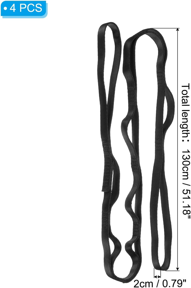 Załaduj obraz do przeglądarki galerii, Regulowane pasy do podwieszania, 4 sztuki, 180 x 2 cm, z nylonu, z 8 pętlami – łańcuchy daisy chain – joga aerial
