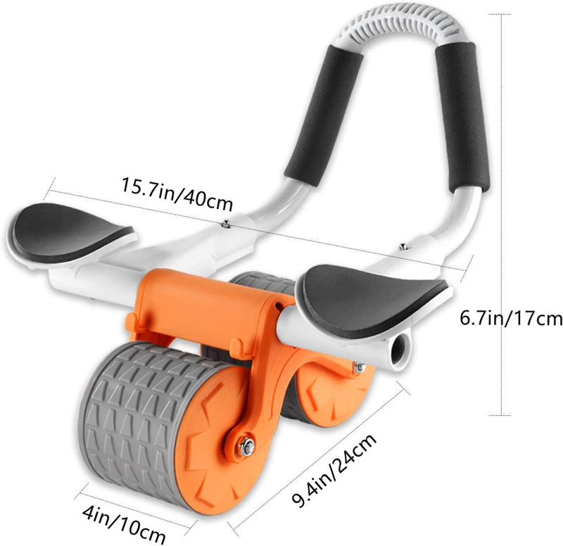 Laad afbeelding in Galerijviewer, Ab roller met elleboogsteun automatische terugslag en dubbele wielen – buikspiertrainer – ab wheel
