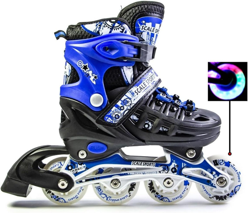 Load image into Gallery viewer, Adjustuble Rolschaatsen met oplichtende wielen voor kinderen en volwassenen - Kids Inline Roller laarzen met opbergtas voor peuters, rolschaatsen voor meisjes, jongens, professionals en
