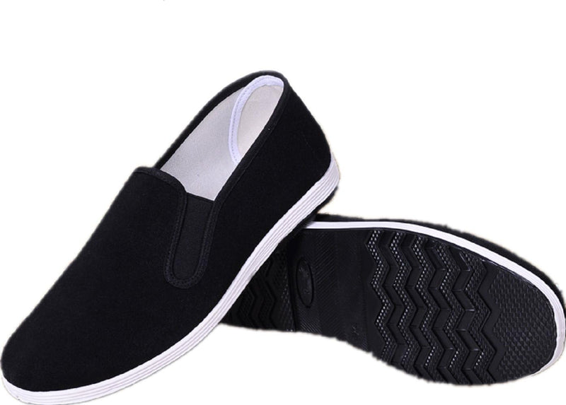 Laad afbeelding in Galerijviewer, APIKA Chinese Traditionele Oude Peking Schoenen Kung Fu Tai Chi Schoenen Rubberen Zool Unisex Zwart
