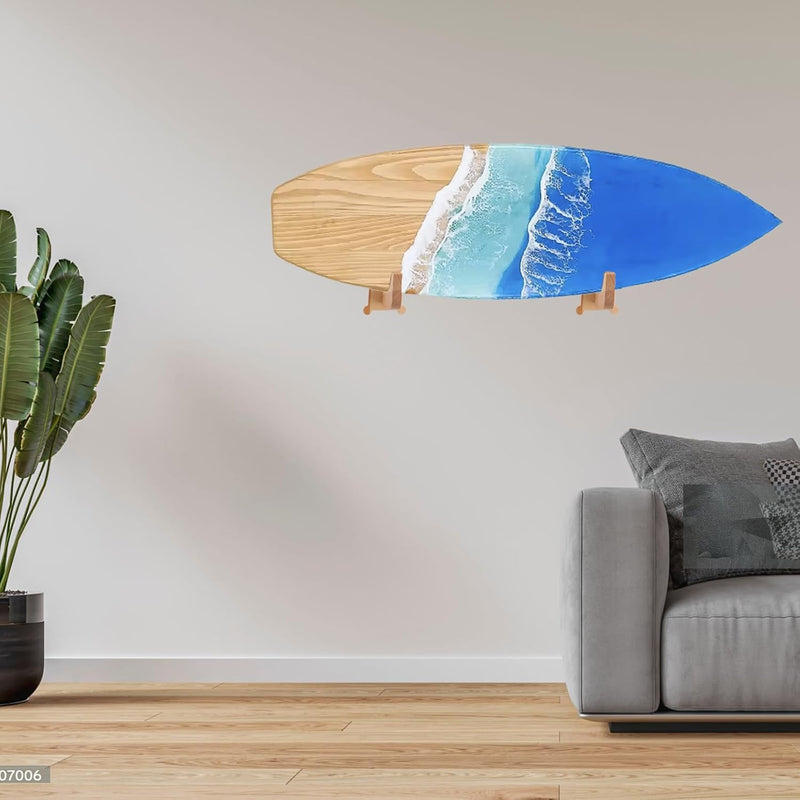 Laden Sie das Bild in Galerie -Viewer, Surfboard wandhouder van beukenhout met 17,8 cm steunarmen – verticale boardhouder – surf accessoires
