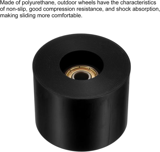 Longboard wielen 60 mm 80A met ABEC-11 lagers 4 stuks zwart-goud – cruiser skateboard wielen