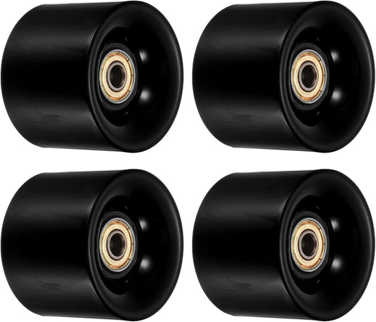Longboard wielen 60 mm 80A met ABEC-11 lagers 4 stuks zwart-goud – cruiser skateboard wielen
