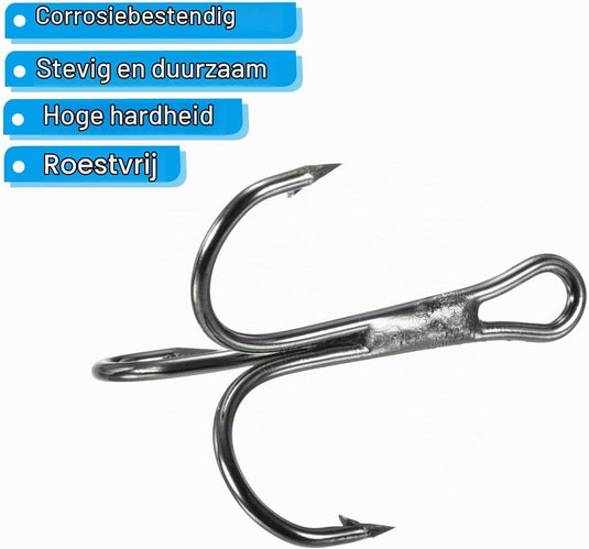 Hameçons triples, 10 pièces, taille 1/0, en acier au carbone noir – hameçons triples – accessoires de pêche