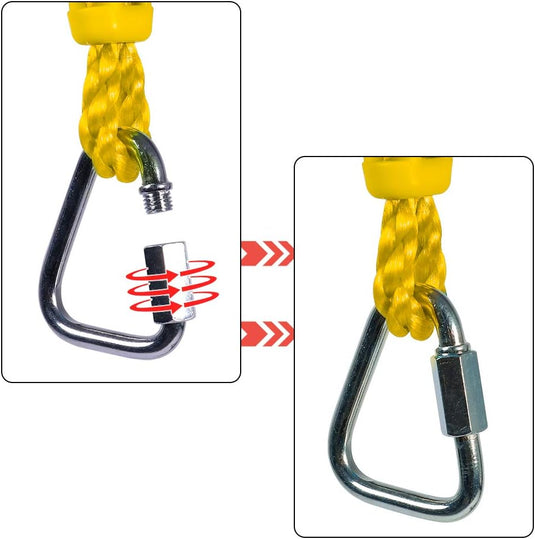 Koło ninja do wspinaczki o średnicy 26 cm z metalowym karabińczykiem do slackline'u i toru przeszkód – koło do zawieszania – tor wspinaczkowy