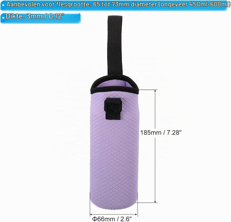 Chargez l'image dans la visionneuse de la galerie, Neopreen waterfles sling bag 66x185 mm - Geïsoleerde flessenhouder met verstelbare schouderriem - Waterfles draagtas kamperen &amp; wandelen
