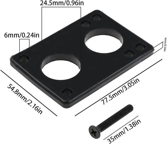 Skateboard riser pads set 6 mm zwart
