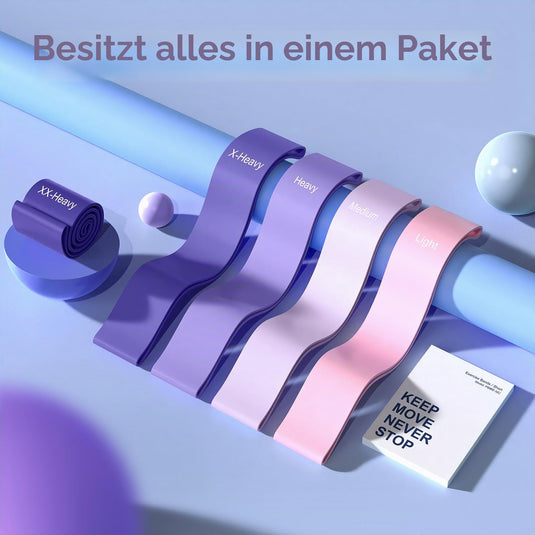Fitness elastieken 5-delige set met verschillende weerstandsniveaus – weerstandsbanden – resistance bands