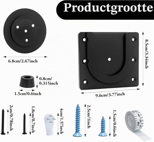 Dartbord wandhouder van stevig kunststof met U-vormige bevestiging en 2 montagepennen – dartophanging – dartbordaccessoires