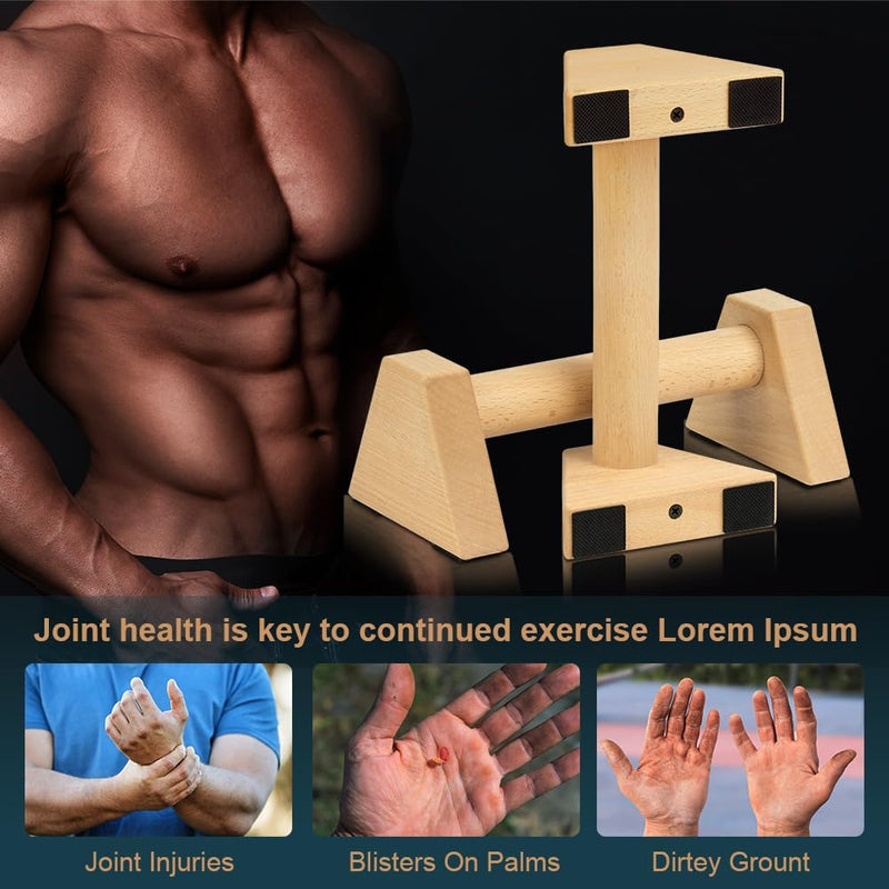 Laden Sie das Bild in Galerie -Viewer, Houten parallettes 2 stuks 25 cm met ergonomische antislip handgrepen – push-up bars – calisthenics
