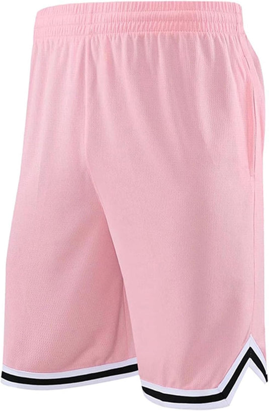 Lange basketbalshort heren van ademend mesh met ritszak – sportshort – fitness broek
