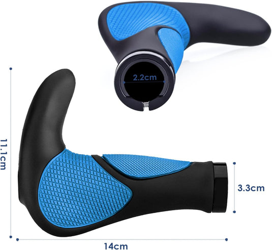 Ergonomische fietshandvatten 22 mm zwart/grijs