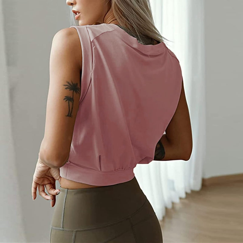 Laden Sie das Bild in Galerie -Viewer, Mouwloze crop sporttop dames losse pasvorm
