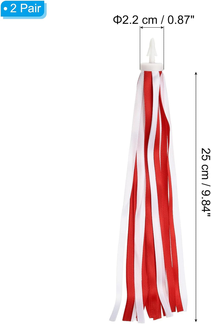 Załaduj obraz do przeglądarki galerii, Ozdoba kierownicy roweru z powiewającymi frędzlami, 2 pary, 25 cm – ozdoba uchwytów – akcesoria rowerowe dla dzieci i do hulajnóg
