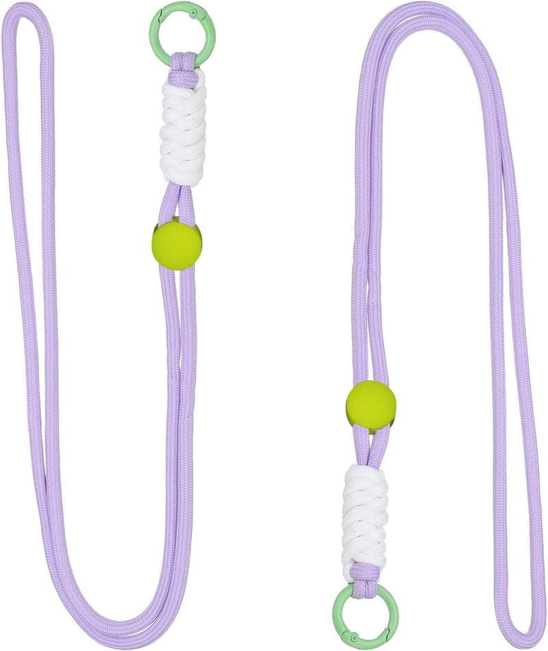Laad afbeelding in Galerijviewer, Paracord lanyards 2 stuks met sleutelring en clip – gevlochten sleutelkoord – outdoor accessoires
