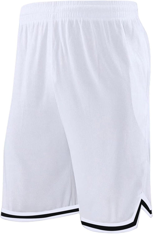 Lange basketbalshort heren van ademend mesh met ritszak – sportshort – fitness broek