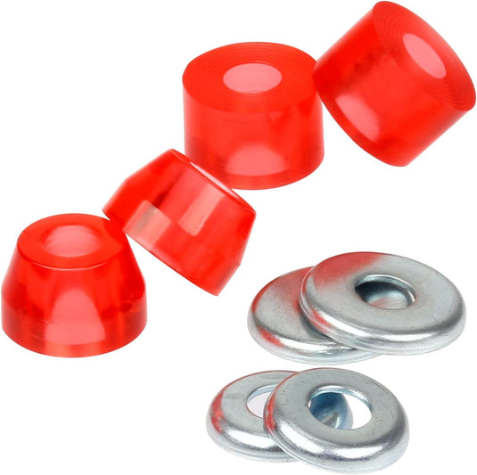 Skateboard bushings 90A 4 stuks met washers zwart – stuurrubbers – longboard skateboard accessoires