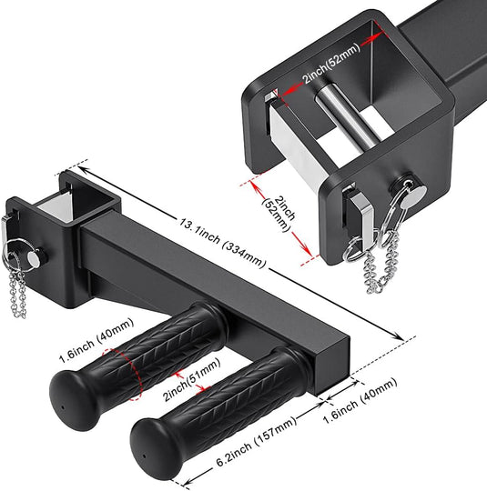 Dip Bar Attachment voor 5 x 5 cm Power Rack, antislip brede en smalle handgrepen, 226 kg capaciteit, squat rack bevestiging voor dips, inverted rows, push-ups
