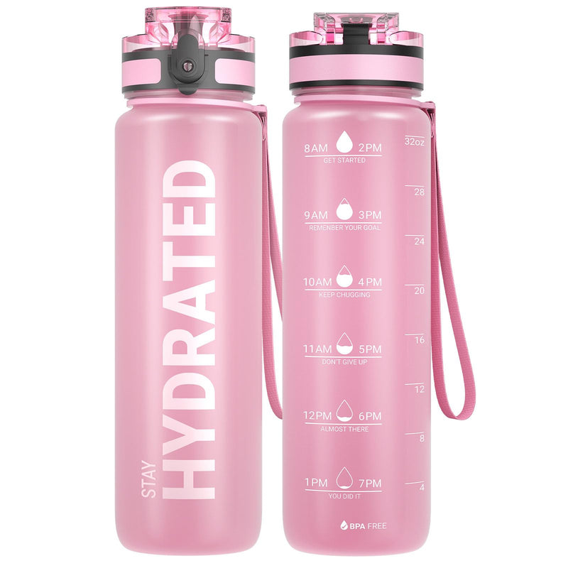 Load image into Gallery viewer, Drinkfles 750 ml BPA-vrij met tijdmarkeringen en lekvrije dop – waterfles – sportfles
