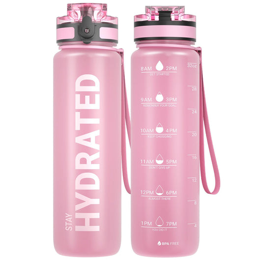 Drinkfles 750 ml BPA-vrij met tijdmarkeringen en lekvrije dop – waterfles – sportfles