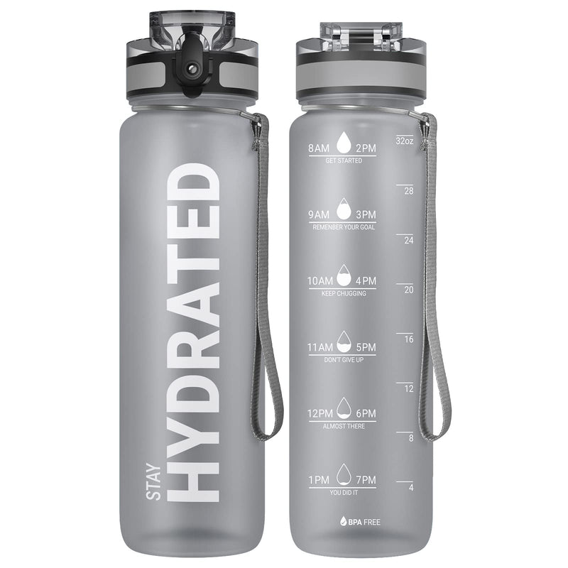 Load image into Gallery viewer, Drinkfles 750 ml BPA-vrij met tijdmarkeringen en lekvrije dop – waterfles – sportfles
