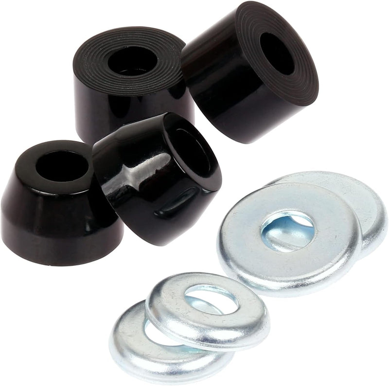 Carica immagine in Galleria Viewer, Skateboard bushings 90A 4 stuks met washers zwart – stuurrubbers – longboard skateboard accessoires

