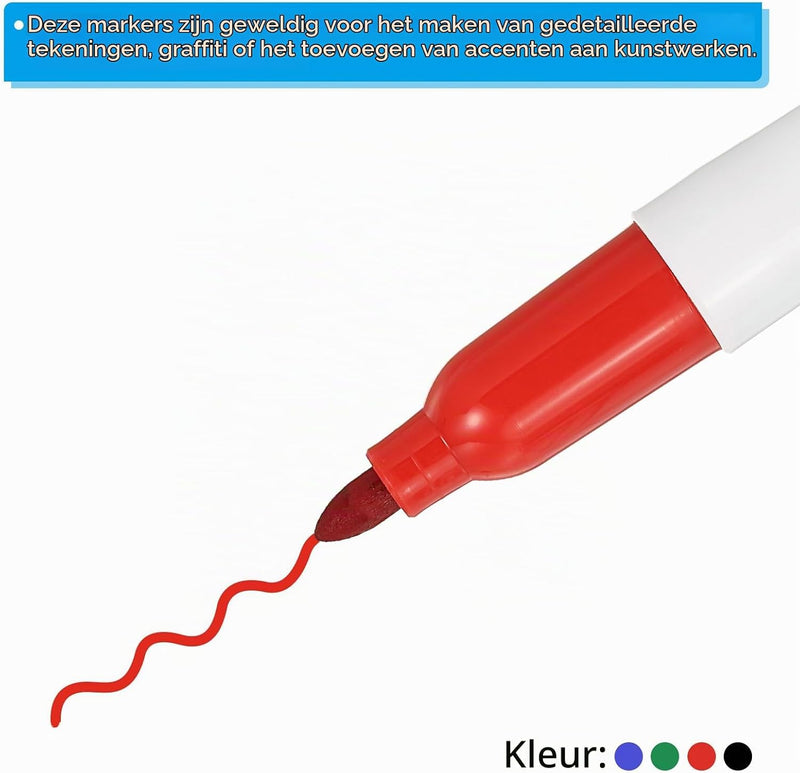 Chargez l'image dans la visionneuse de la galerie, Mini permanente markers 4 stuks met clip in 4 kleuren – golfbal markers – markeerstiften
