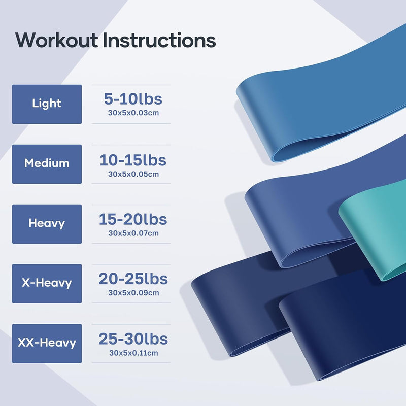 Load image into Gallery viewer, Fitness elastieken 5-delige set met verschillende weerstandsniveaus – weerstandsbanden – resistance bands
