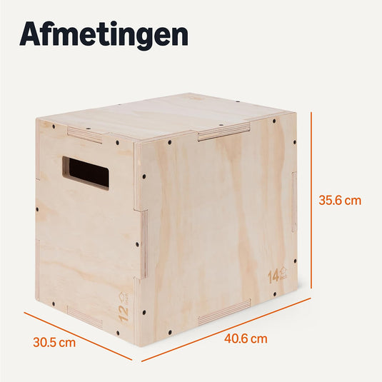 Houten plyo box met 3 hoogtes tot 204 kg – jump box – plyometrische trainingsbox