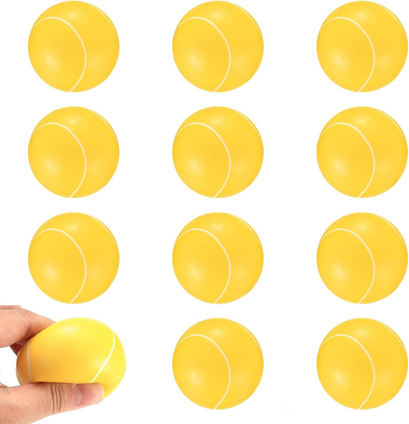 Załaduj obraz do przeglądarki galerii, Zachte schuimballen 12 stuks 6 cm in tennisbaldesign – foam ballen – speelballen
